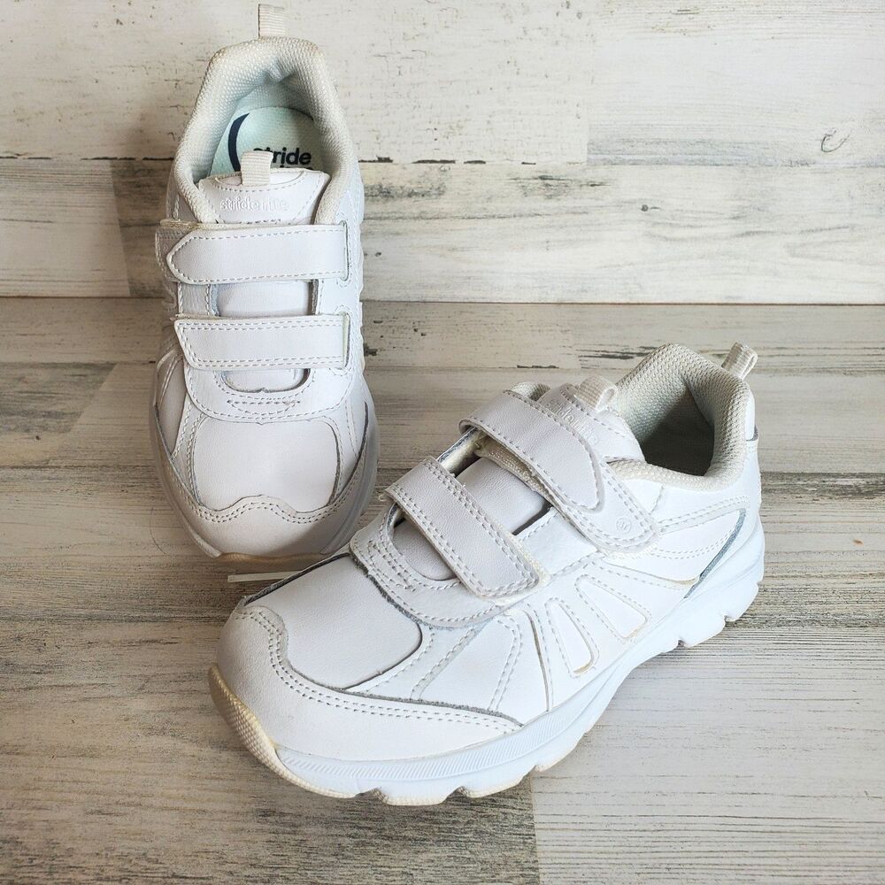 Stride Rite White Kids Sneakers with Hook-and-Loop Straps